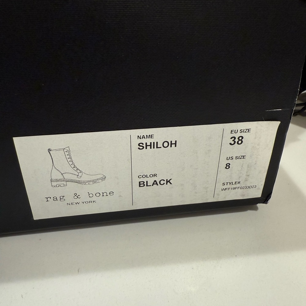 NEVER WORN Rag & Bone Black Lace-Up Boots “Shiloh” - Picture 7 of 7